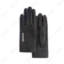 warm black suede gloves women